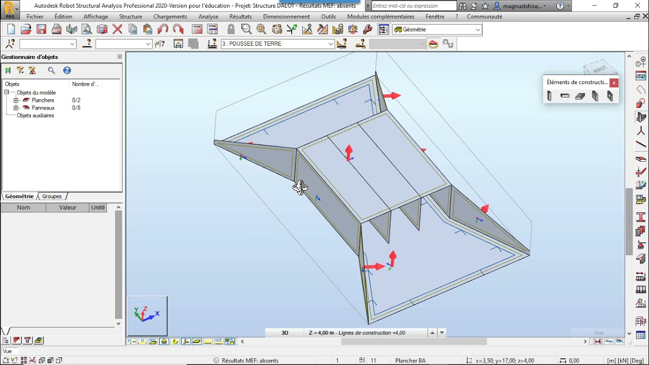 TUT0-ROBOT STRUCTURAL ANALYSIS: ETUDE D'UN DALOT-CHARGEMENT PARTIE 1