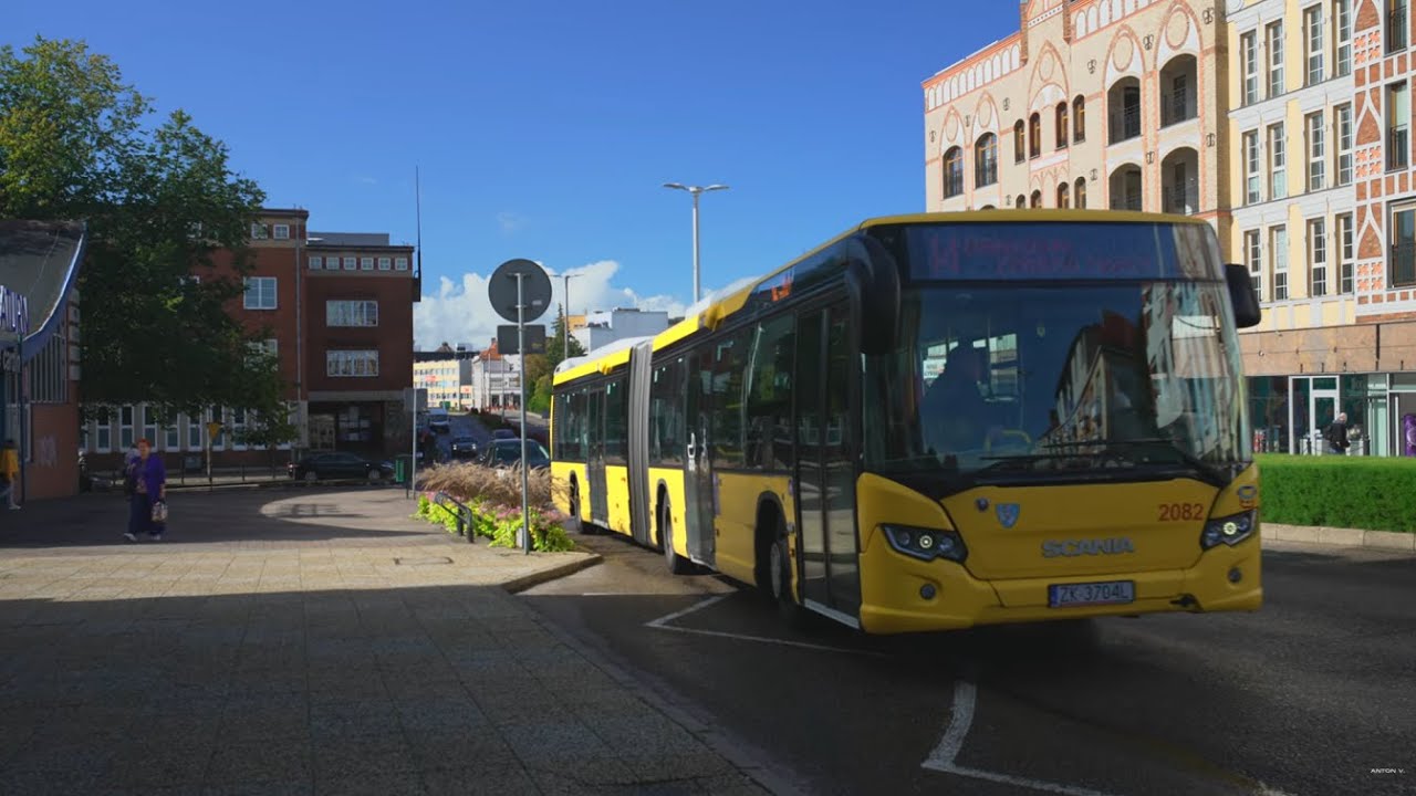 Poland, Koszalin. bus 14 ride from Katedra to Plastyk