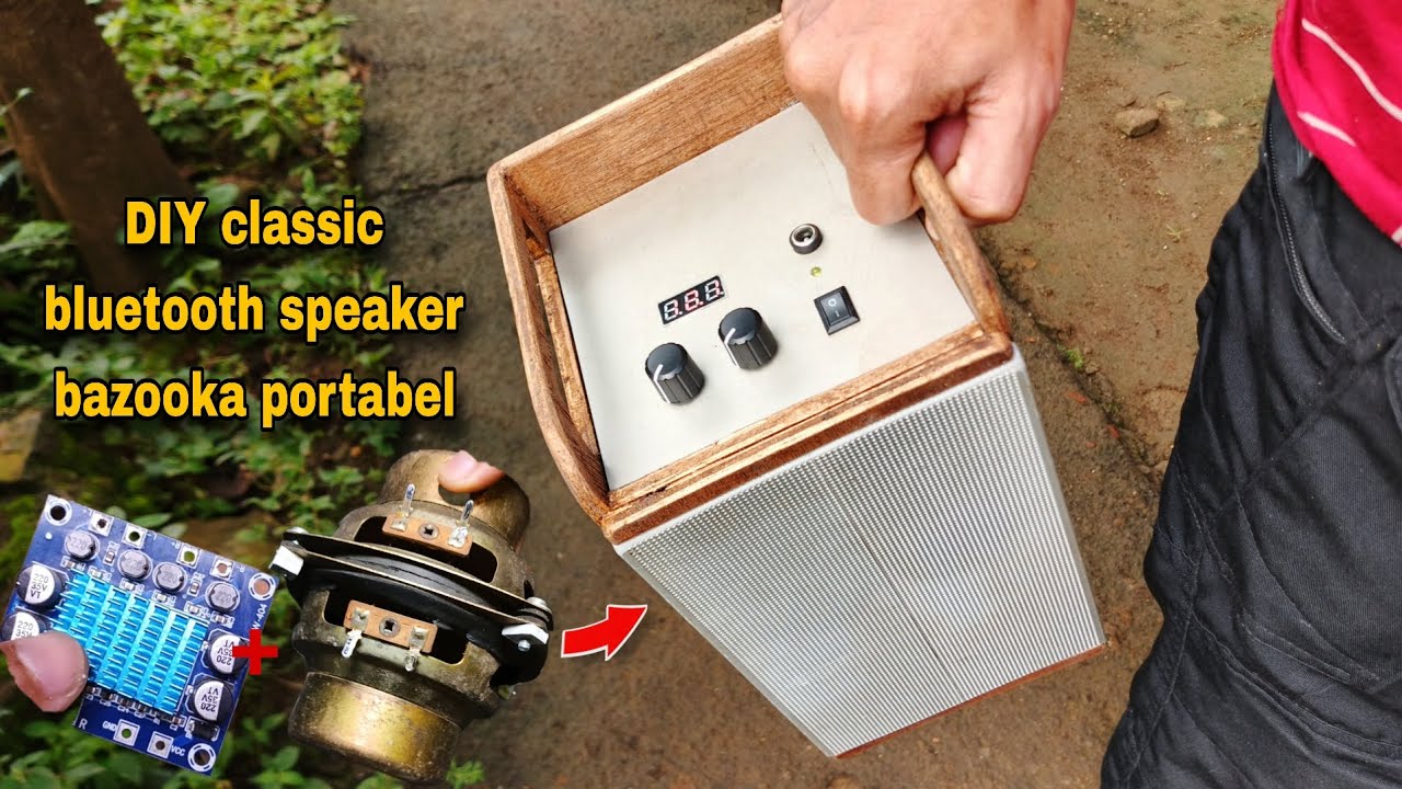Buat speaker bluetooth bazooka portable dari triplek dan barang bekas