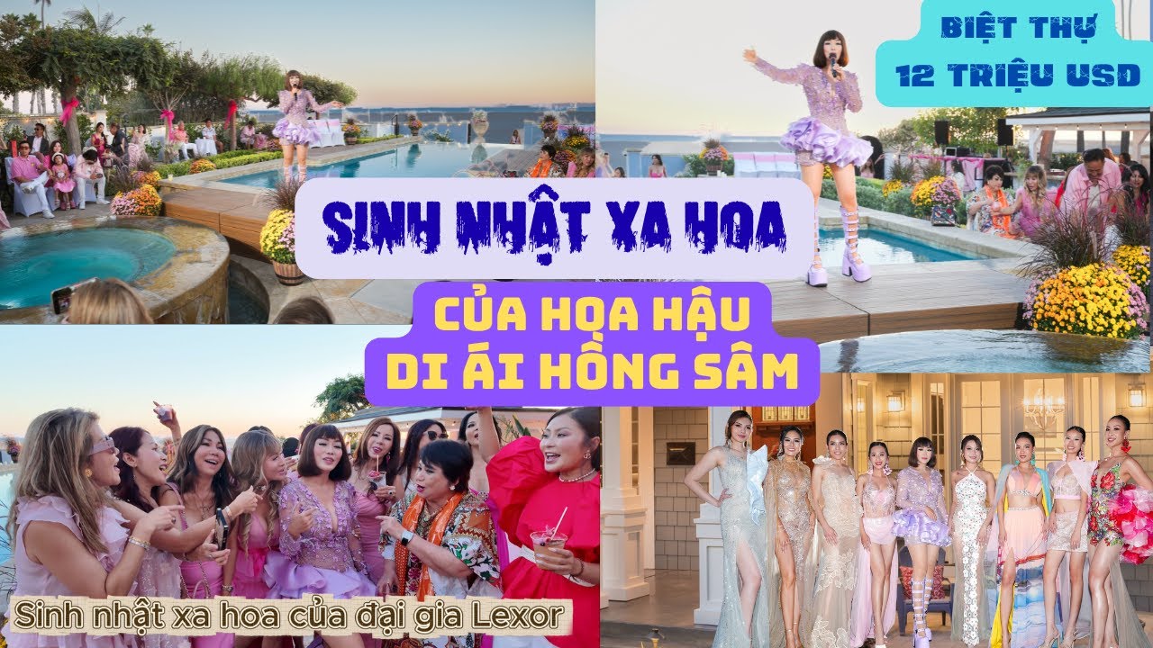 Ý Lan, Trizzie Phương Trinh hát Sinh nhật xa hoa của nữ đại gia Lexor tại nhà bãi biển 12 triệu USD.