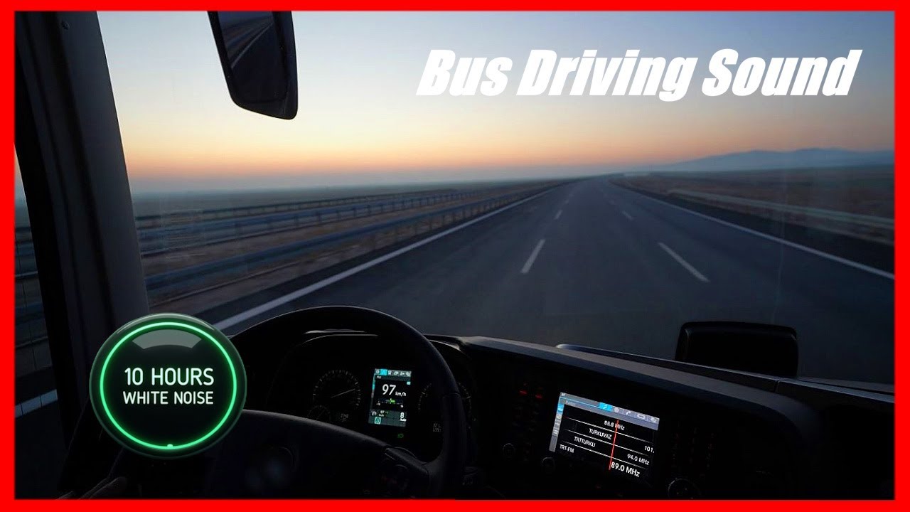 Bus Driving Sound to Fall Asleep Fast, 10 Hours of Calm Road Noise