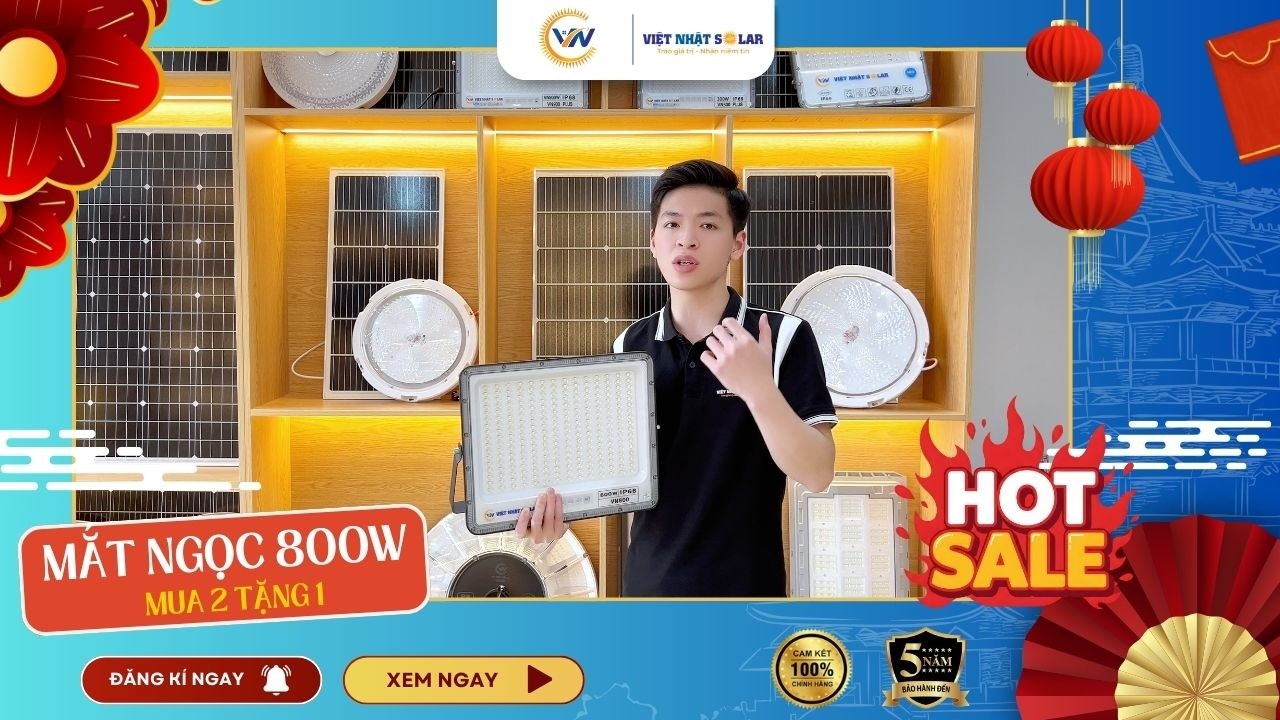 Đèn năng lượng mặt trời - Đèn mắt ngọc 800w công suất lớn chiếu sáng bền vững và mạnh mẽ