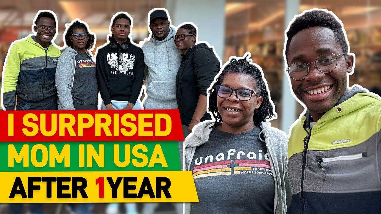 I Surprised my Mom for Christmas in USA | First Time Overseas with my Mom