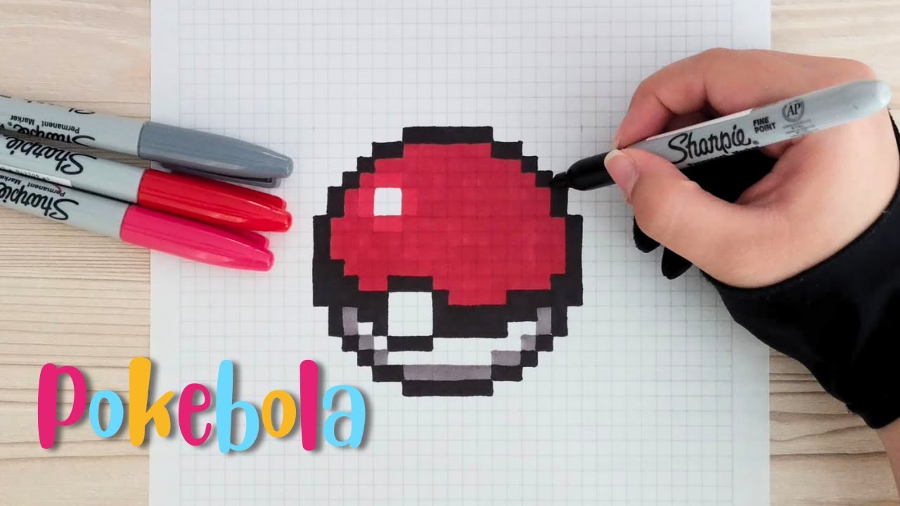Como dibujar una POKEBOLA en PIXEL ART – Tutorial paso a paso