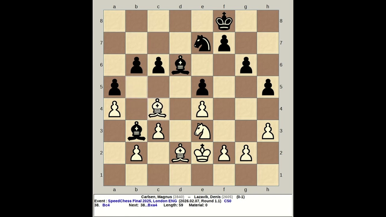 Carlsen, Magnus vs Lazavik, Denis | SpeedChess Final 2025, London England R1 1