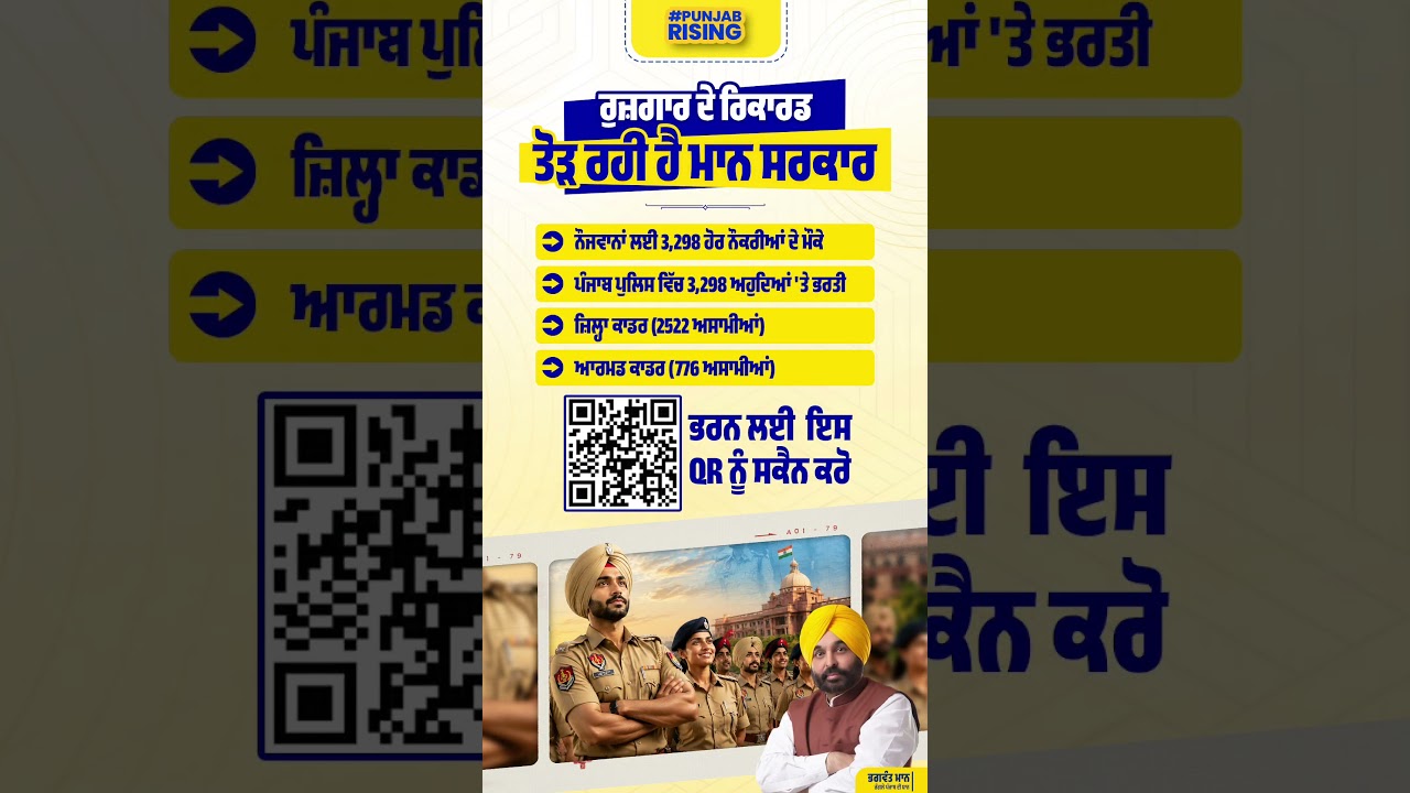 Mann government breaking employment records, Punjab Police recruitment #bhagwantmann #punjabgover...