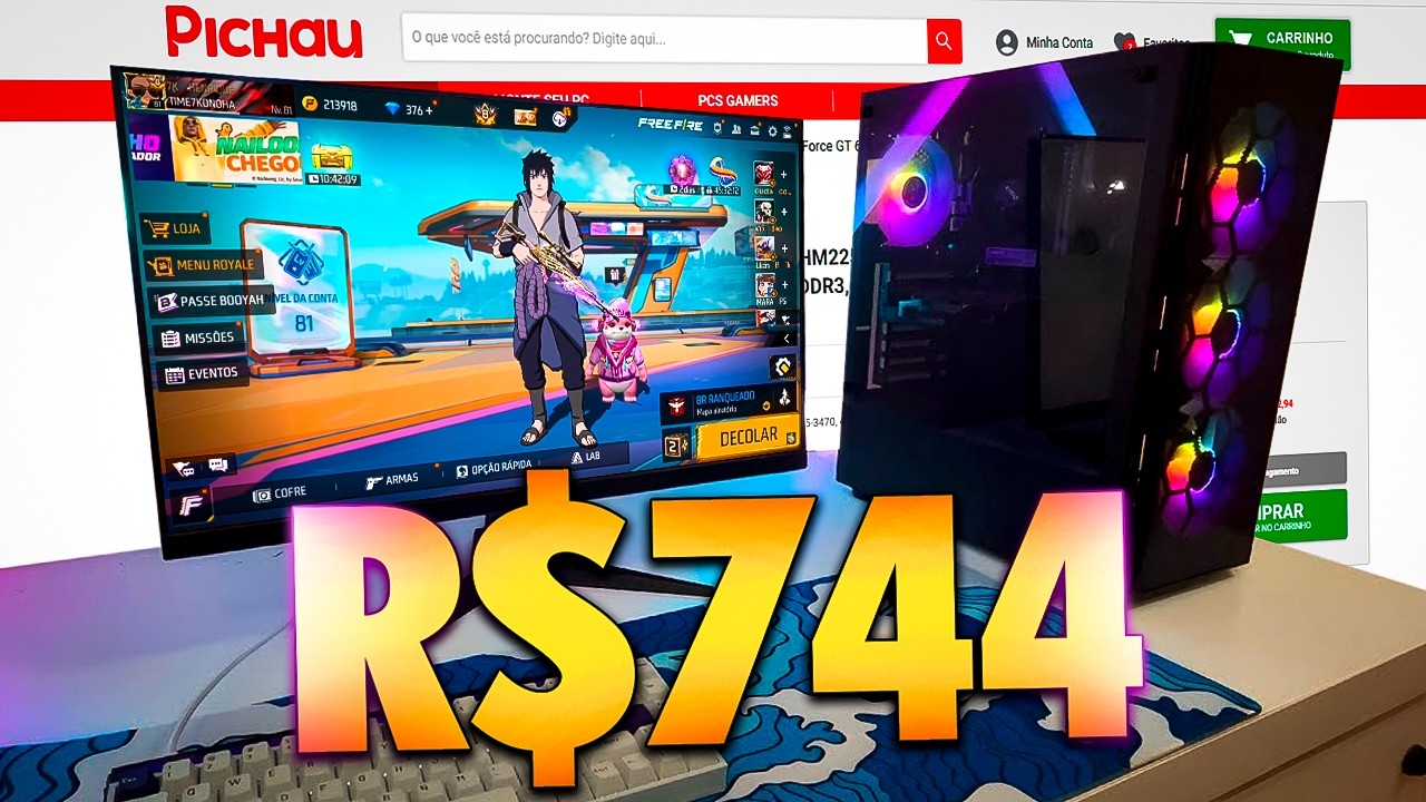 ESSE É O PC GAMER MAIS BARATO DA PICHAU COM PLACA DE VIDEO PRA JOGOS EM 2025...