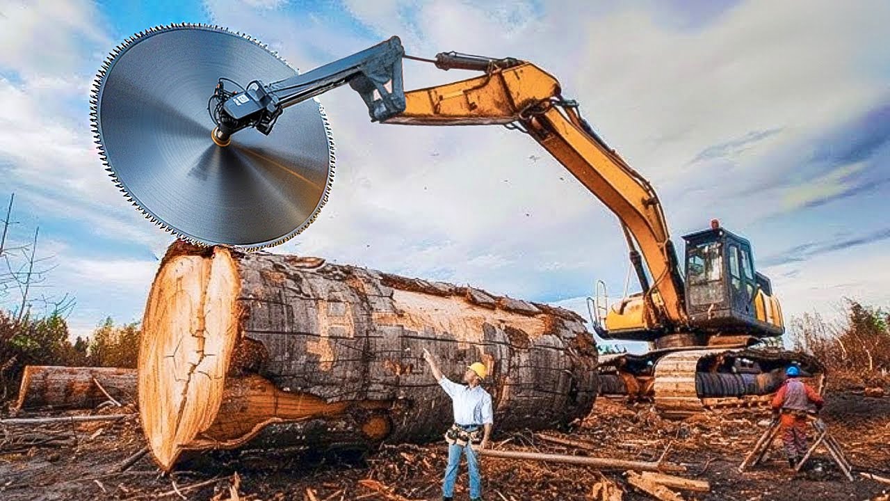 Extreme Dangerous Fastest Big Chainsaw Cutting Tree Machines | Monster Stump Removal Excavator #3