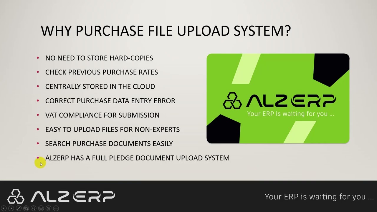 Document Management with ALZERP: The Ultimate Purchase Document File Upload System