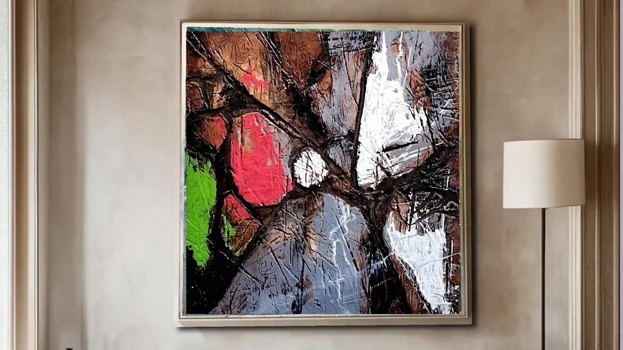 TEXTURED ABSTRACT Art On Canvas: Easy ACRYLIC Painting For Beginners