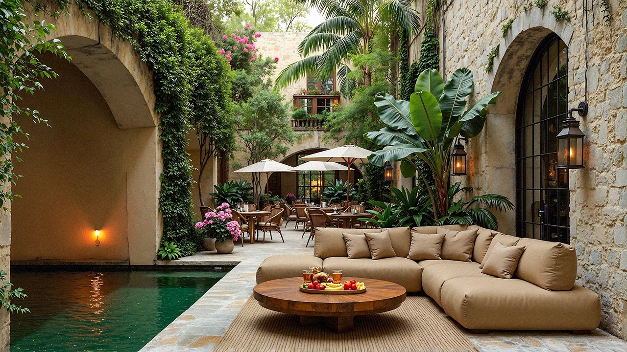 Peaceful Jazz by the Garden Pool 🌿 Soft Jazz & Quiet Rest For Positive Energy