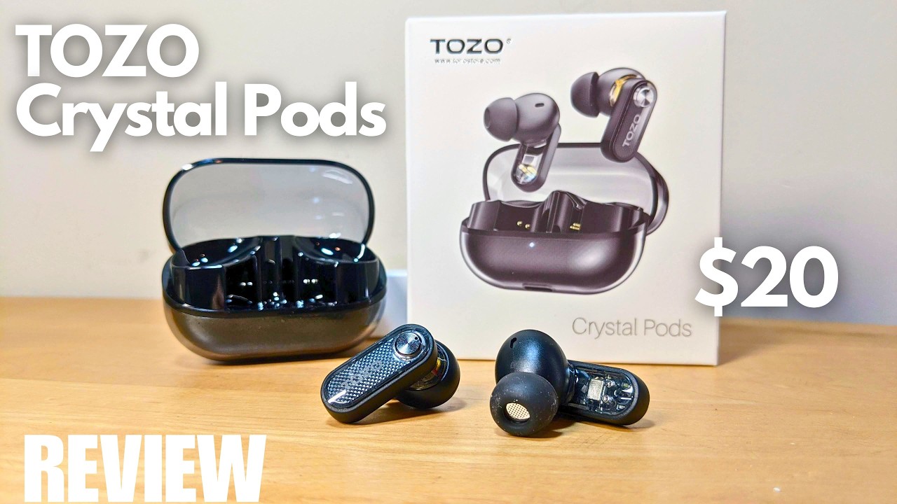 REVIEW: TOZO Crystal Pods - Best $20 Wireless Earbuds with Active Noise Cancellation? (Budget TWS)