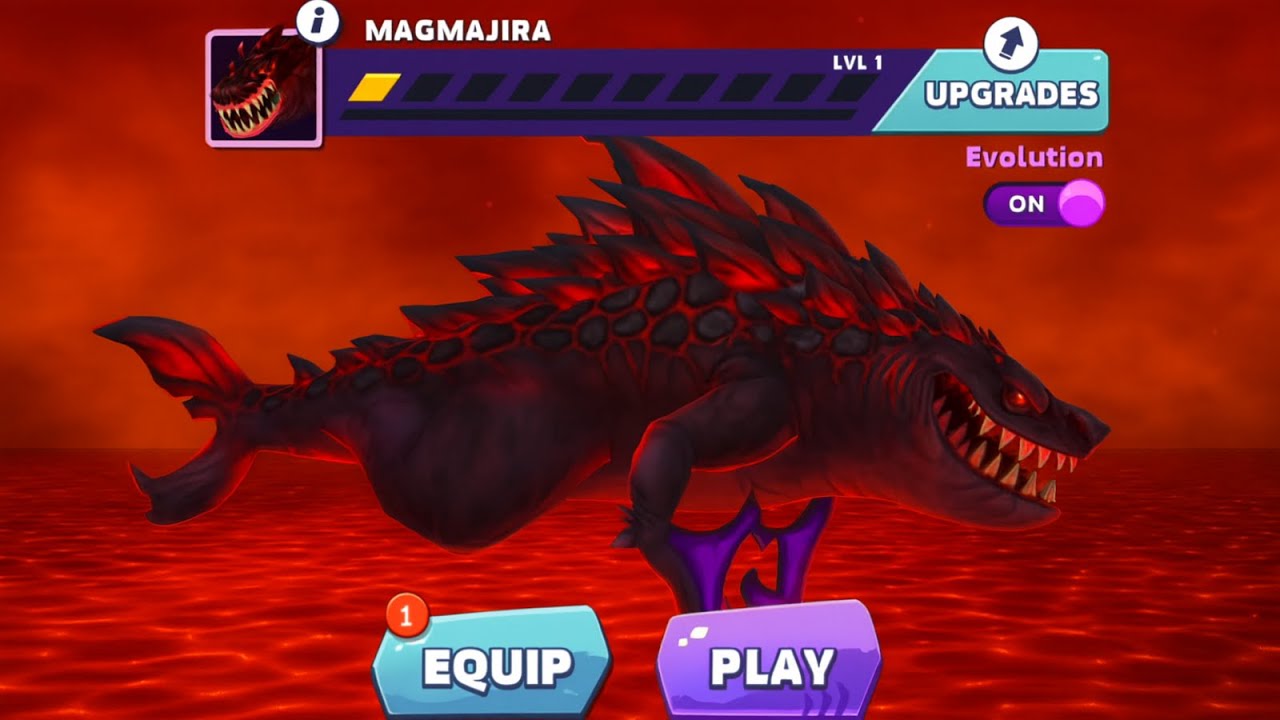 NEW  TITAN MAGMAJIRA UNLOCKED AND GAMEPLAY - Hungry Shark Evolution