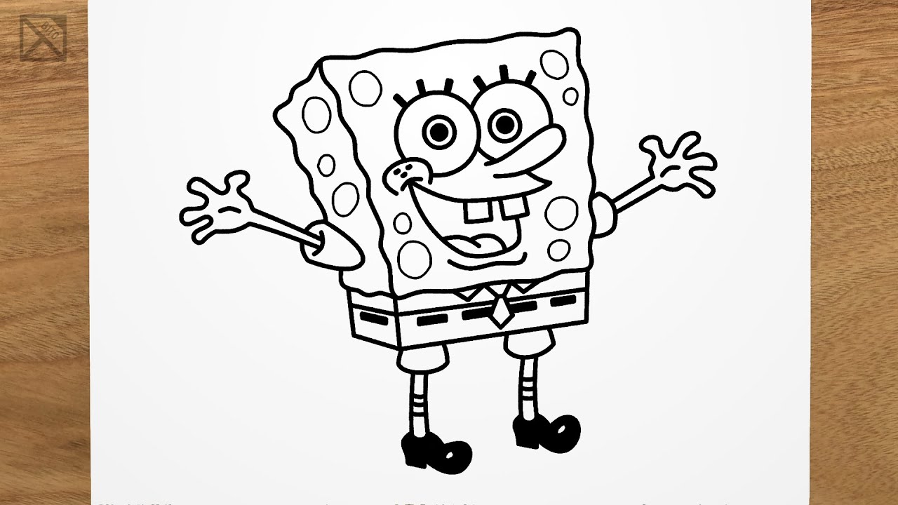How to draw SPONGEBOB step by step, EASY