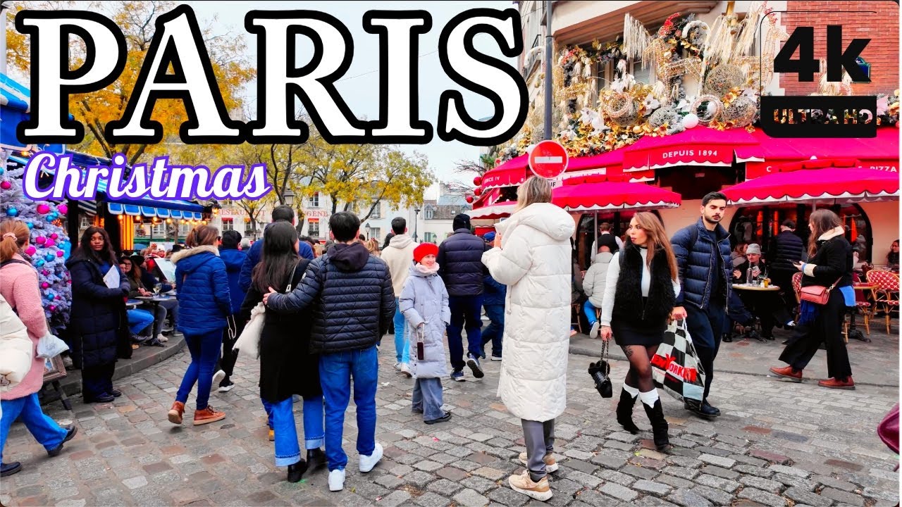 20 December 2025 PARIS 🇫🇷 FRANCE 4K HDR WALK WINTER 🎄PARISIAN STREET WALKING TOUR✨Montmartre Paris