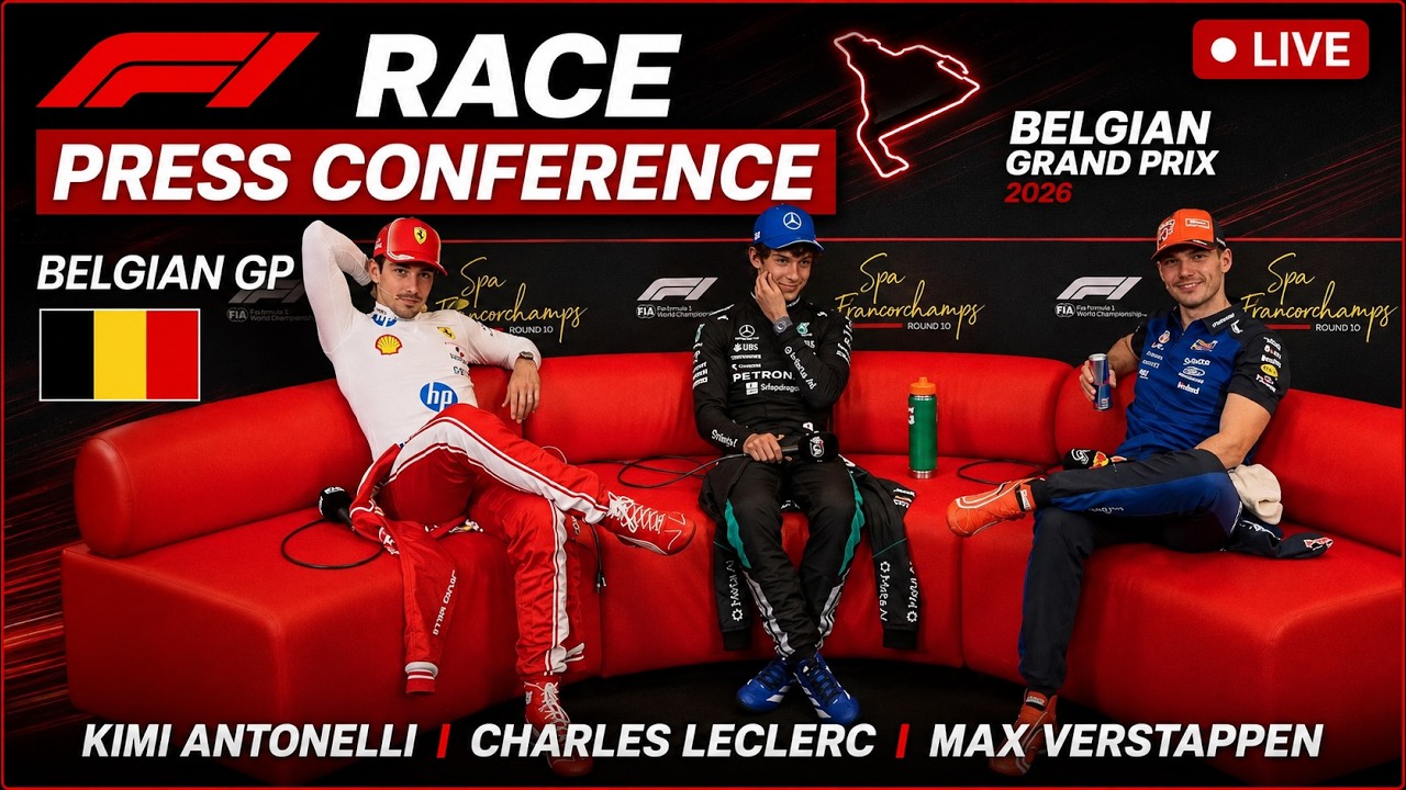 LIVE: F1 Race Press Conference - Belgian GP | Kimi Antonelli, Charles Leclerc, Max Verstappen