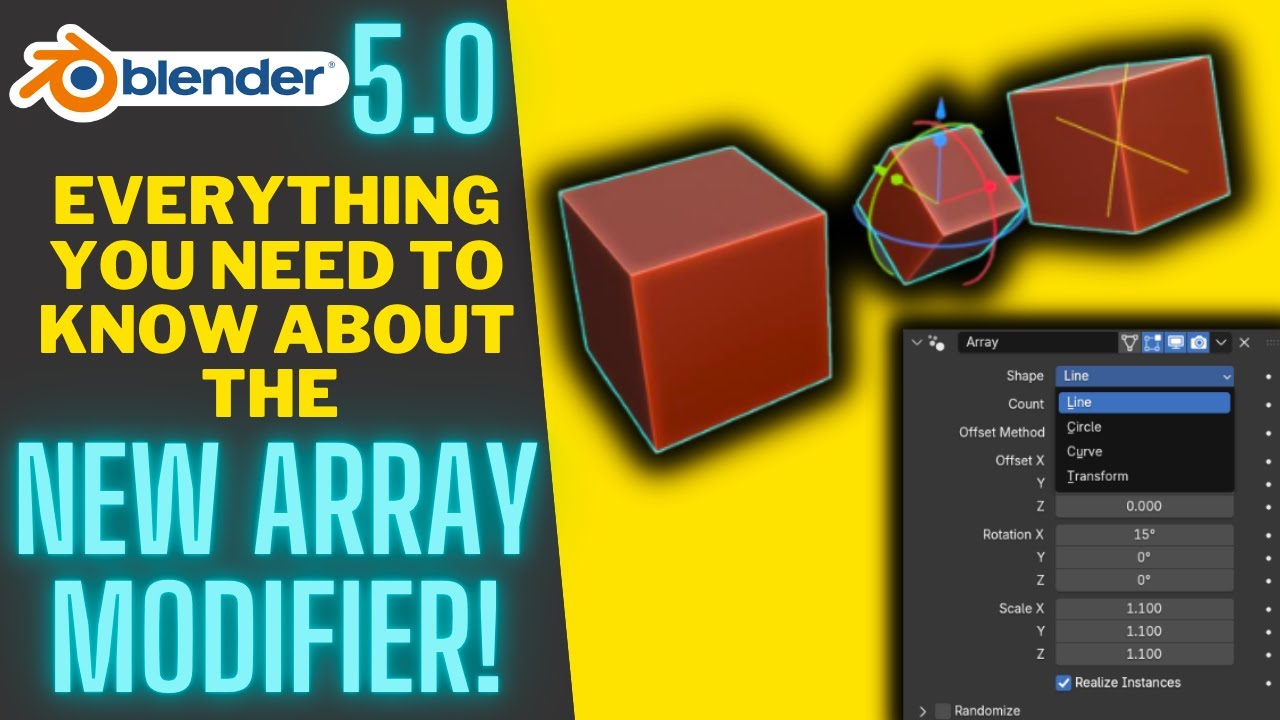 Что делает новый модификатор массива в Blender 5.0?