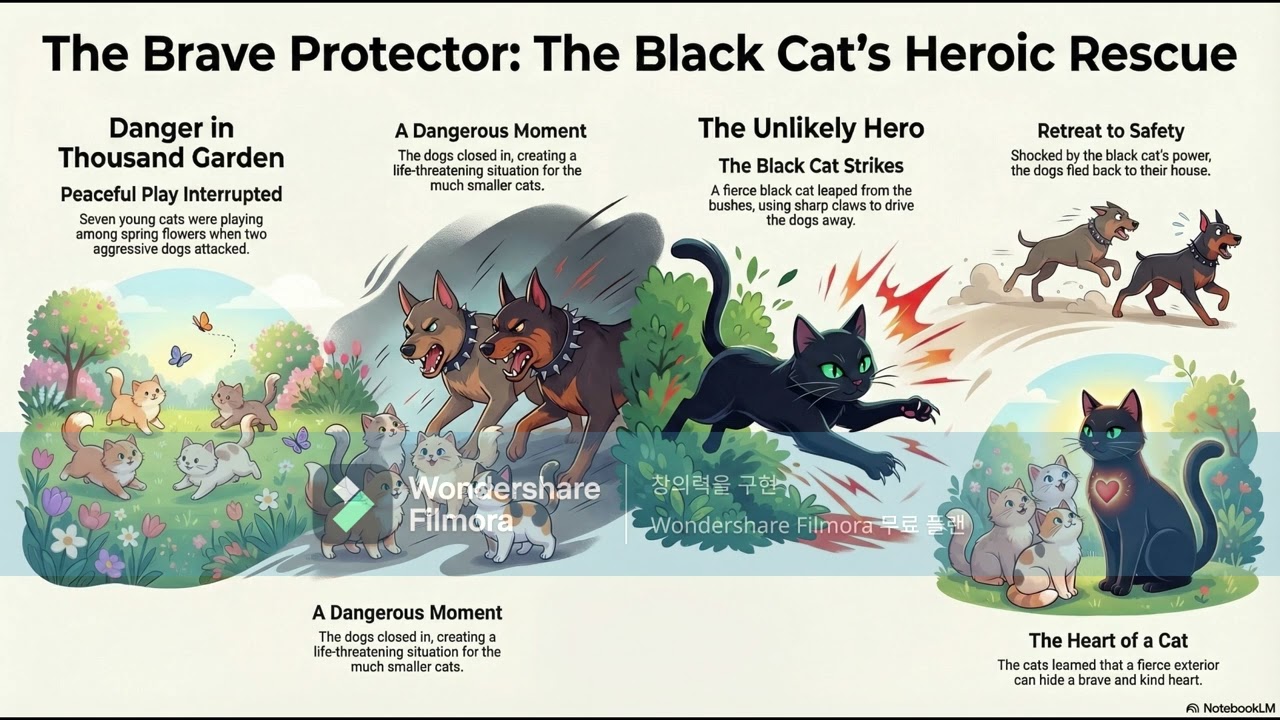 How did the black cat's actions change others' opinions?