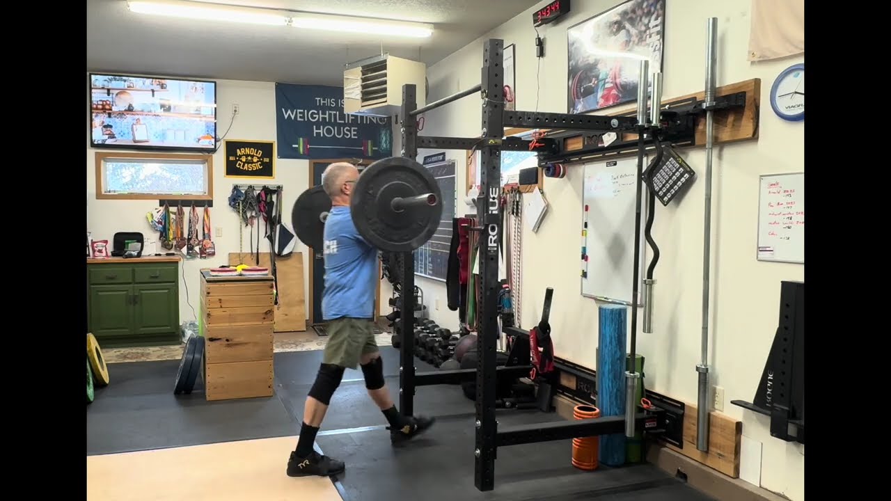 Muscle snatch, deficit no no snatch, deficit power clean, push press and front squats 