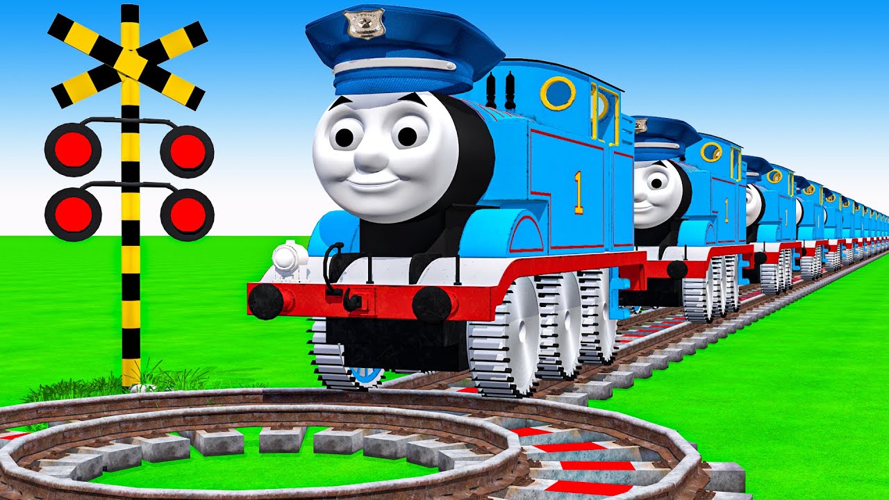 【踏切アニメ】あぶない電車 5 TRAIN Thomas vs Fumikiri 3D Railroad Crossing Animation #2025 #train