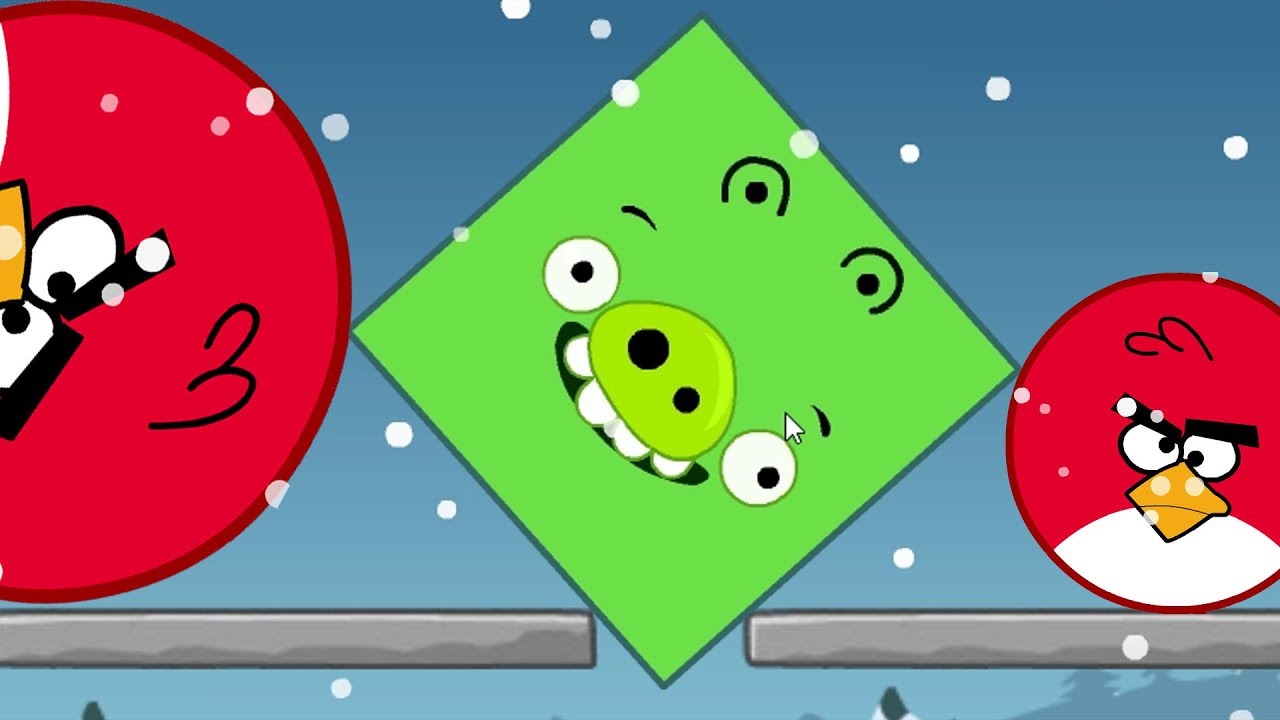 Angry Birds Kick Out Green Piggies - SQUARE PIGGIES KICK OUT TWO ROUND BIRDS!