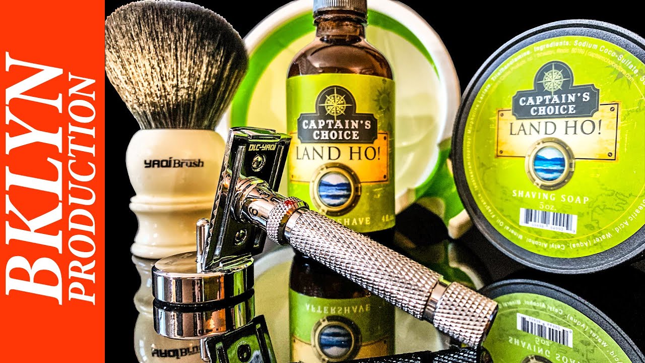 💈Бритьё: Регулируемая бритва Yaqi Captain's Choice мыло и средство после бритья Land Ho 30мм помазок