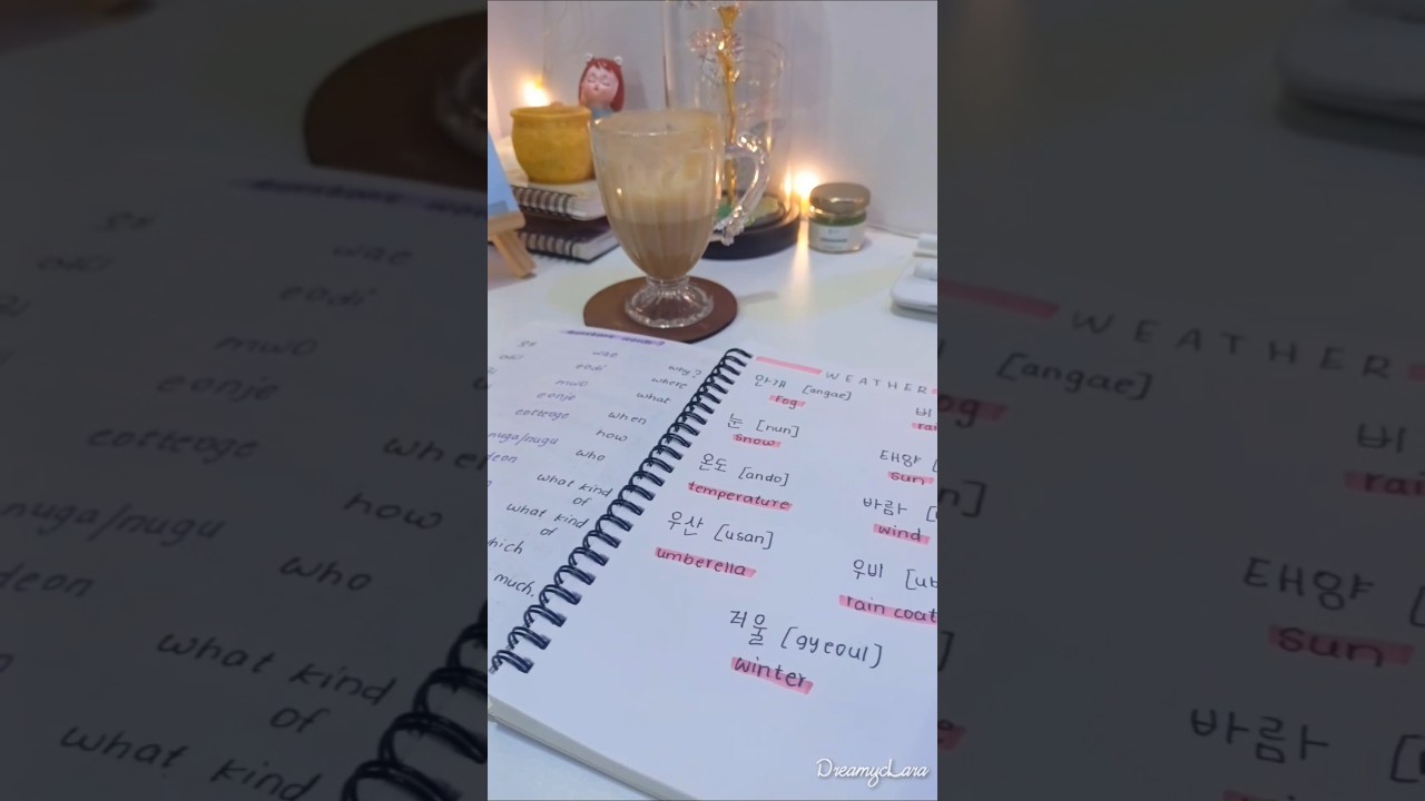 Cozy korean study with me 🎀🌷🦋#koreanstudy #koreanlearning #korean