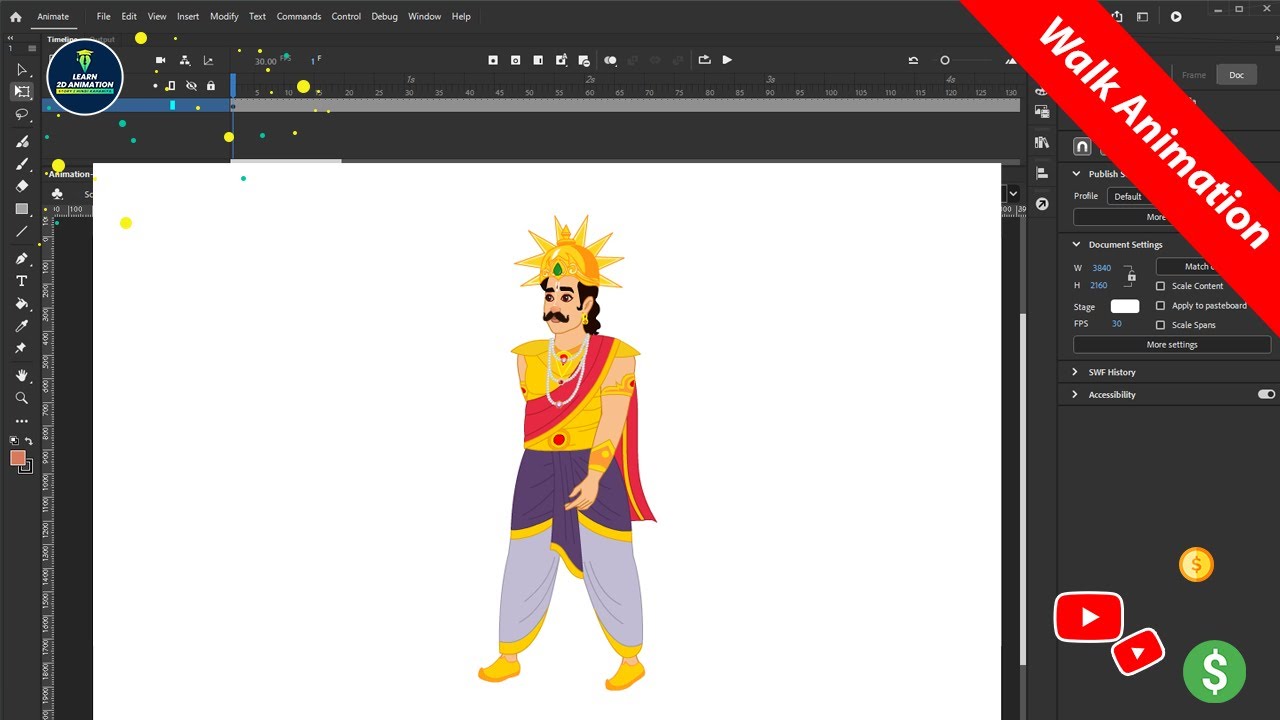 Character Walk Cycle Animation in Adobe Animate | 2D Animation बनाना सीखे | Adobe Animate Tutorial