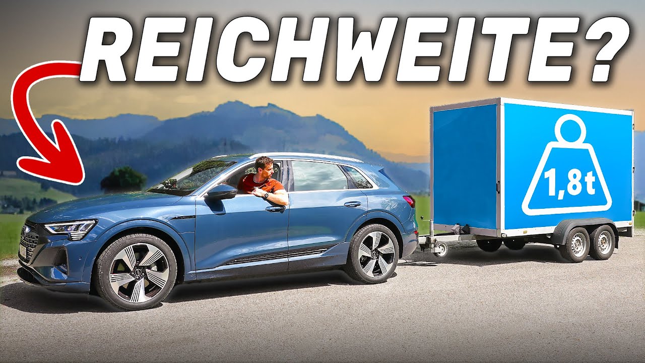 So weit kommt ein E-Auto mit Anh&auml;nger wirklich! Audi Q8 e-tron 55