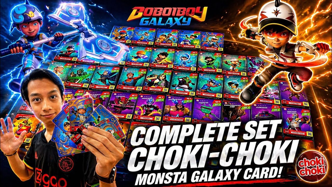 Review set lengkap Choki-choki MONSTA GALAXY CARD.Pencarian Boboiboy beliung dah berakhir😱