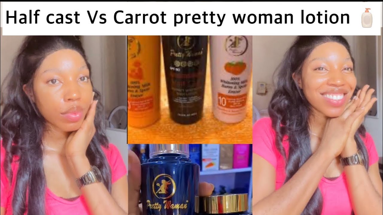 HALF CAST VS CARROT PRETTY  WOMAN LOTION REVIEW 🤗 skincaretips #skincare
