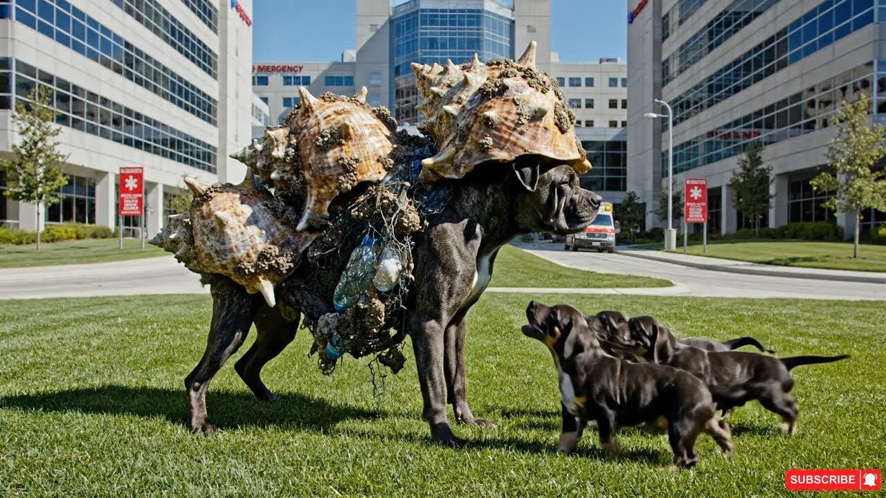 Rescueanimal: Rescue mother dog stuck in shells and garbage