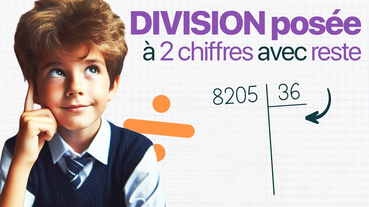 DIVISION posée à 2 chiffres avec reste (Maths - Cycle 3 - CM1/CM2/6e)