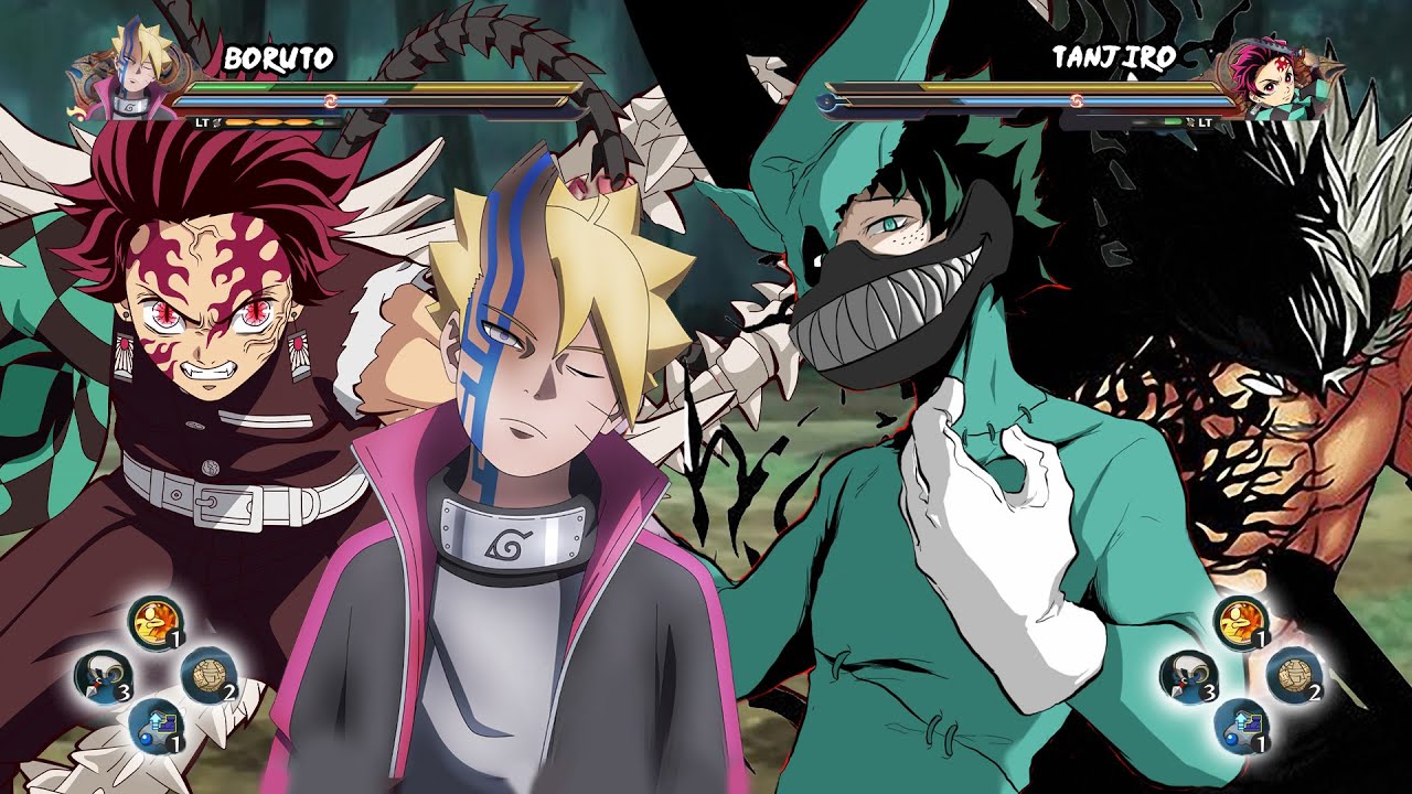 DEMON KING TANJIRO & BORUSHIKI VS VILLAIN DEKU & DEMON ASTA | Anime Mugen