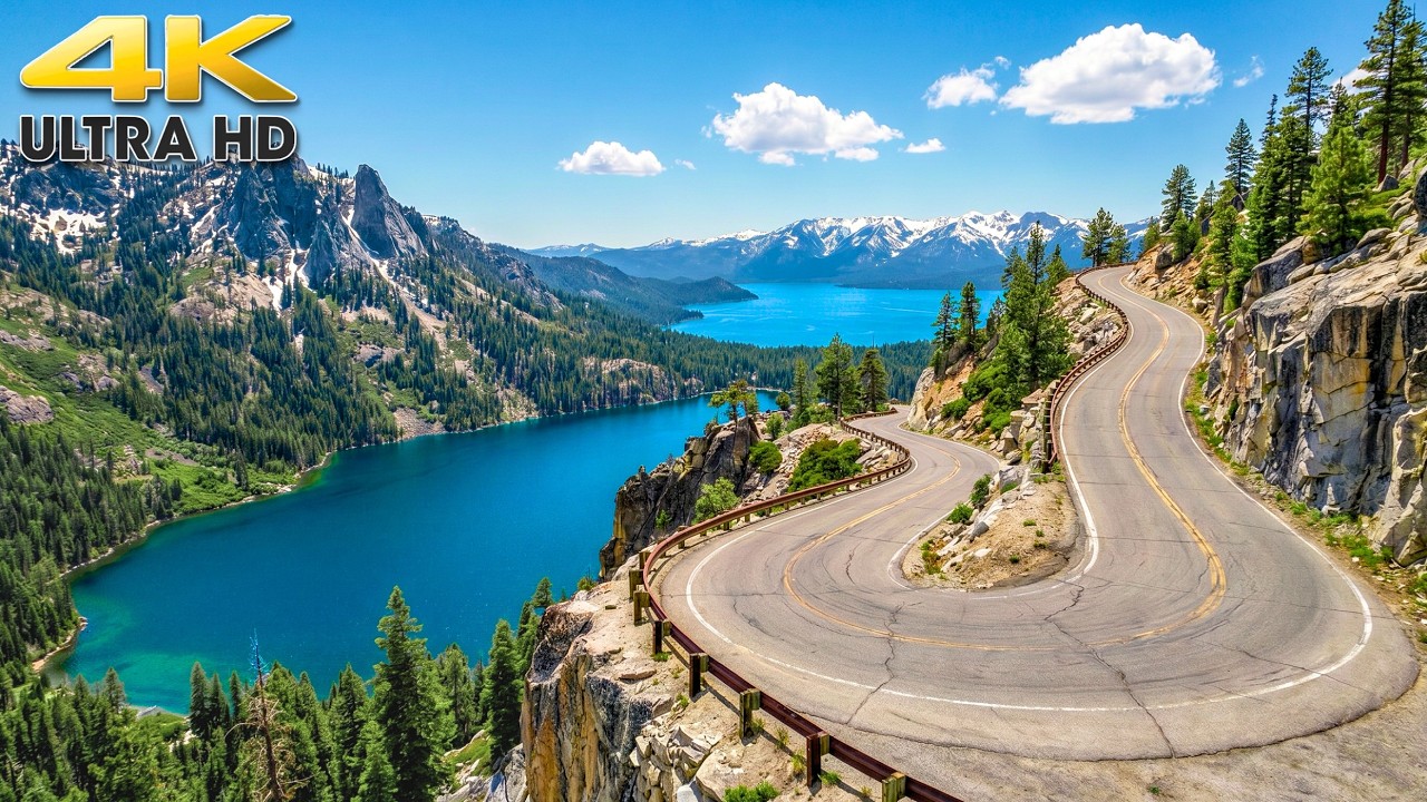 Lake Tahoe - Iconic Sierra Nevada Mountain Scenic Drive 4K