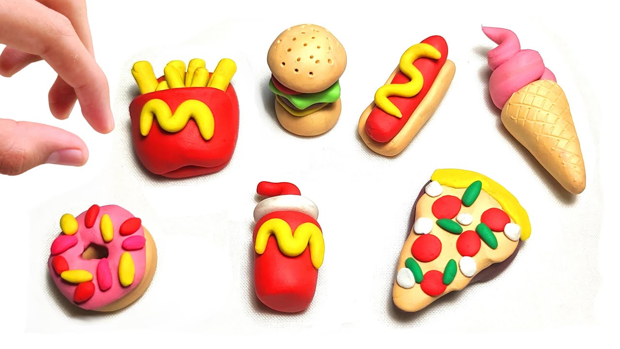 DIY How To Make Polymer Clay Miniature Food Set - iClay