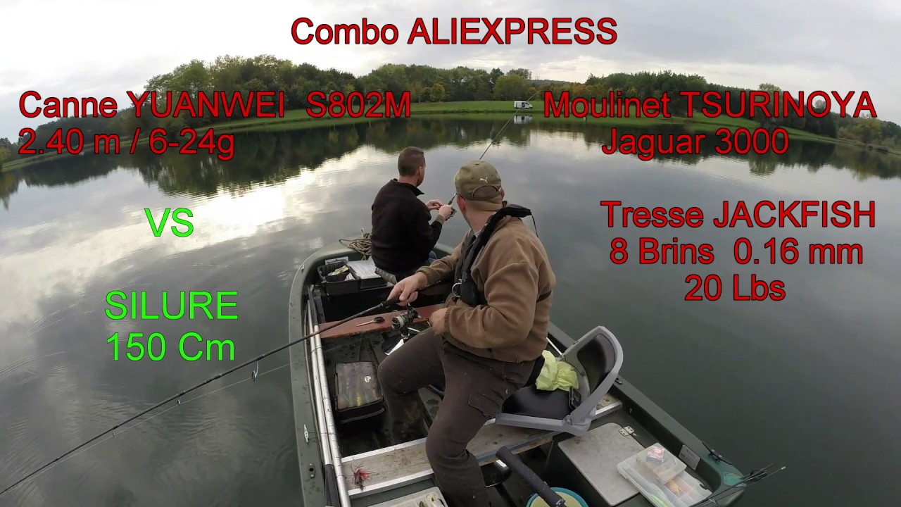 Matos Aliexpress canne Yuanwei moulinet Tsurinoya Jaguar 3000 contre Silure