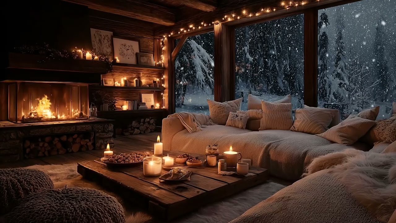 Warm Cozy Fireplace & Soft Piano | Deep Relaxing Ambience for Sleep, Study & Inner Peace