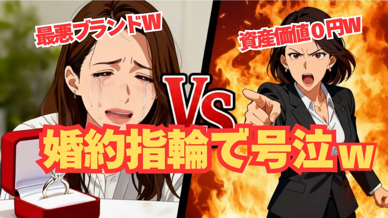 【実録】婚約指輪が「一番欲しくなかったブランド」で号泣する女w➔貯金の鬼が「資産価値ゼロのゴミに泣くなw」と一喝した結果が残酷すぎたww【ゆっくり解説】