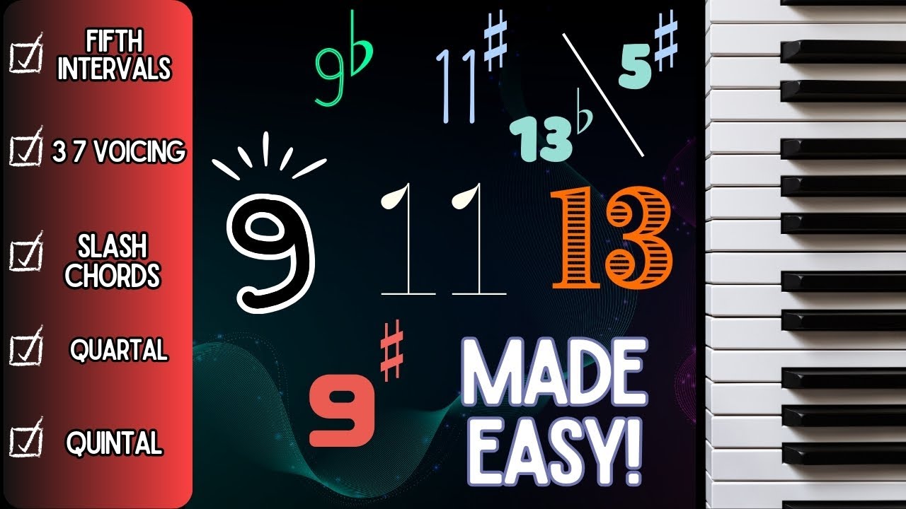 How to play 9, 11 and 13 chords on the Piano 🎹