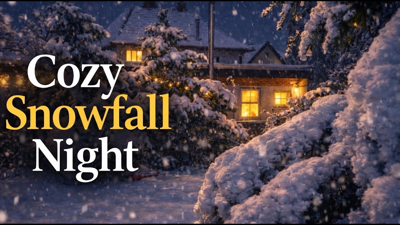 Cozy Winter Snowfall at Night ❄️ | 3 Hours AI Cinematic Ambience for Sleep & Relaxation (4K)