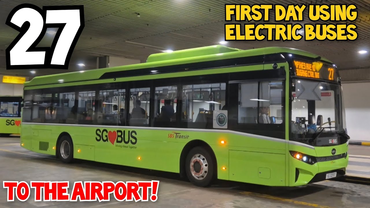 Service 27's First Day Using Electric Buses ⚡️| BYD BC12A04 to Changi Airport! (SBST)