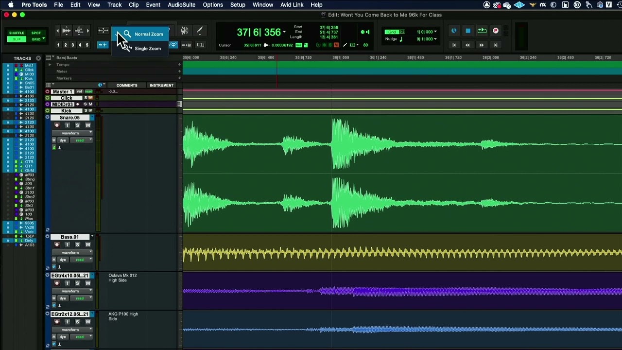 Zoom Tool in Pro Tools