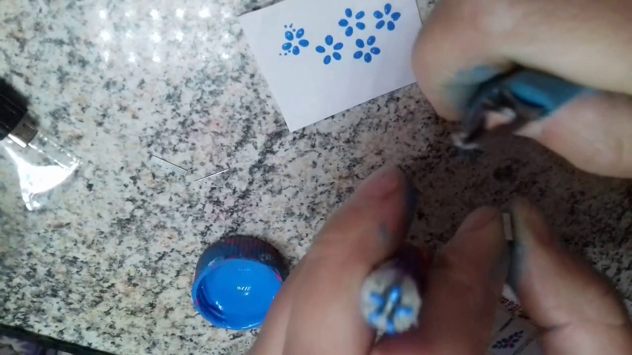 Carimbo Artesanal  acoplado  2 em  1 para películas de unhas
