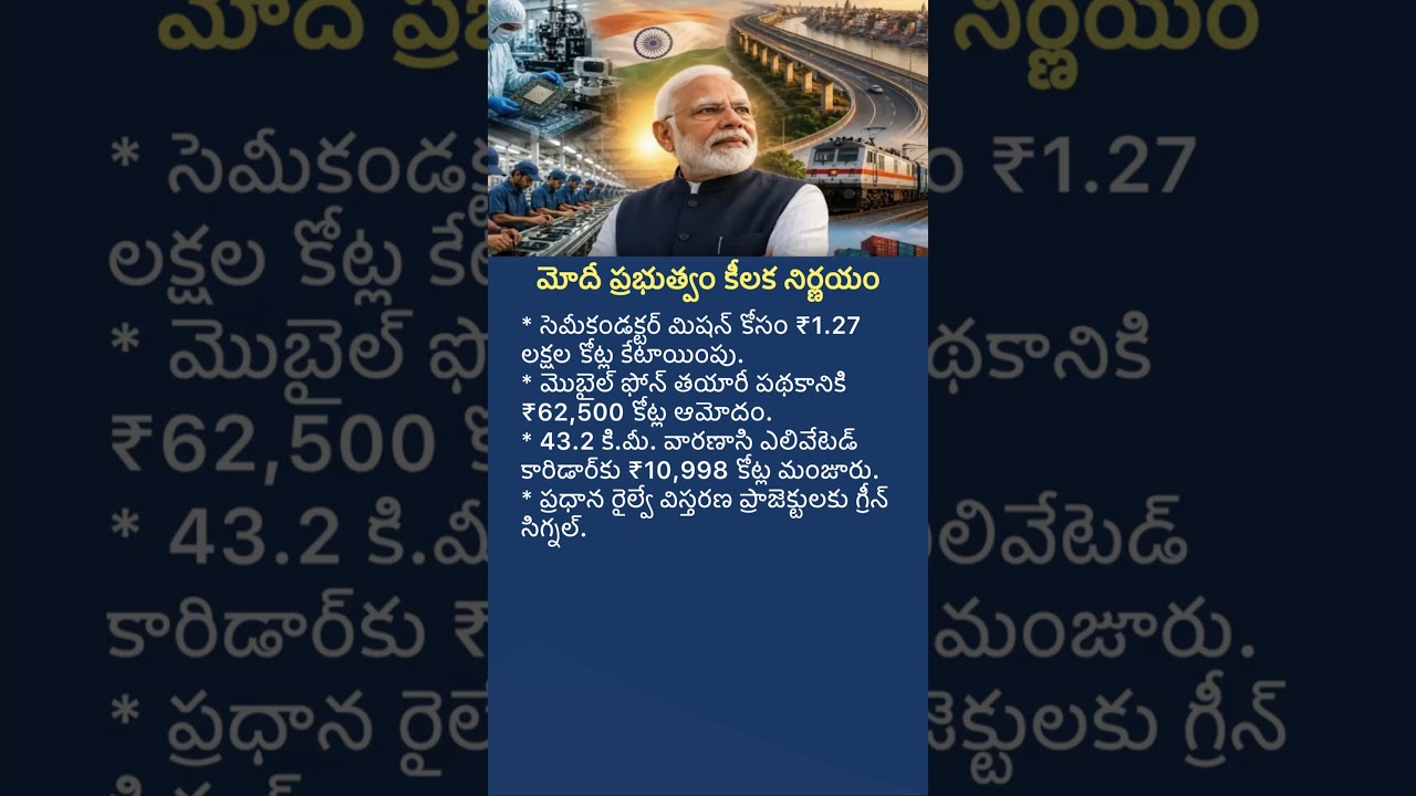 Big Development Boost! Modi Government Announces Major Infrastructure & Tech Investments