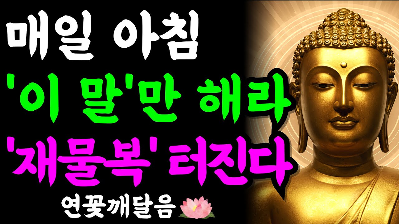 매일 아침 '이 말'만 했더니, 막혔던 재물복이 터지기 시작했습니다 | 부처님 말씀 | 석가모니 | 불교명언 | 불교오디오북