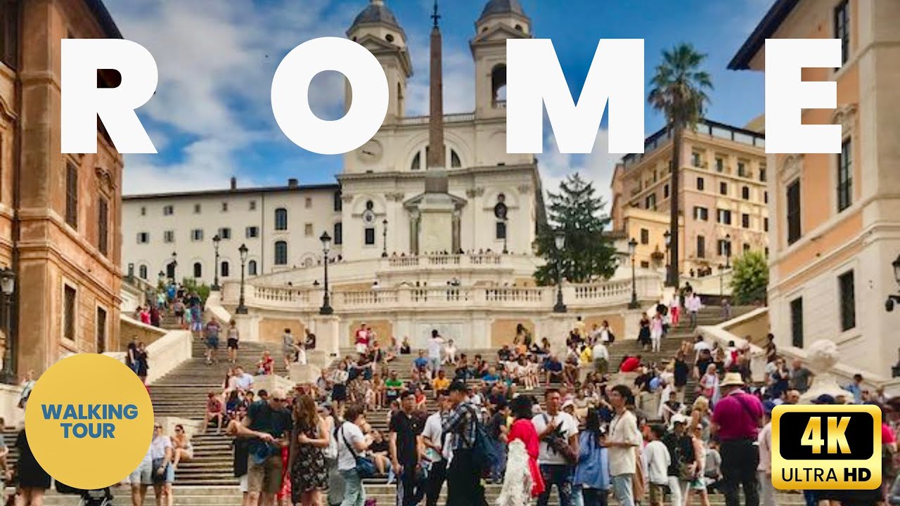 Walking Tour [4K] From Spanish Steps To Pantheon and Piazza Navona - Rome 2022