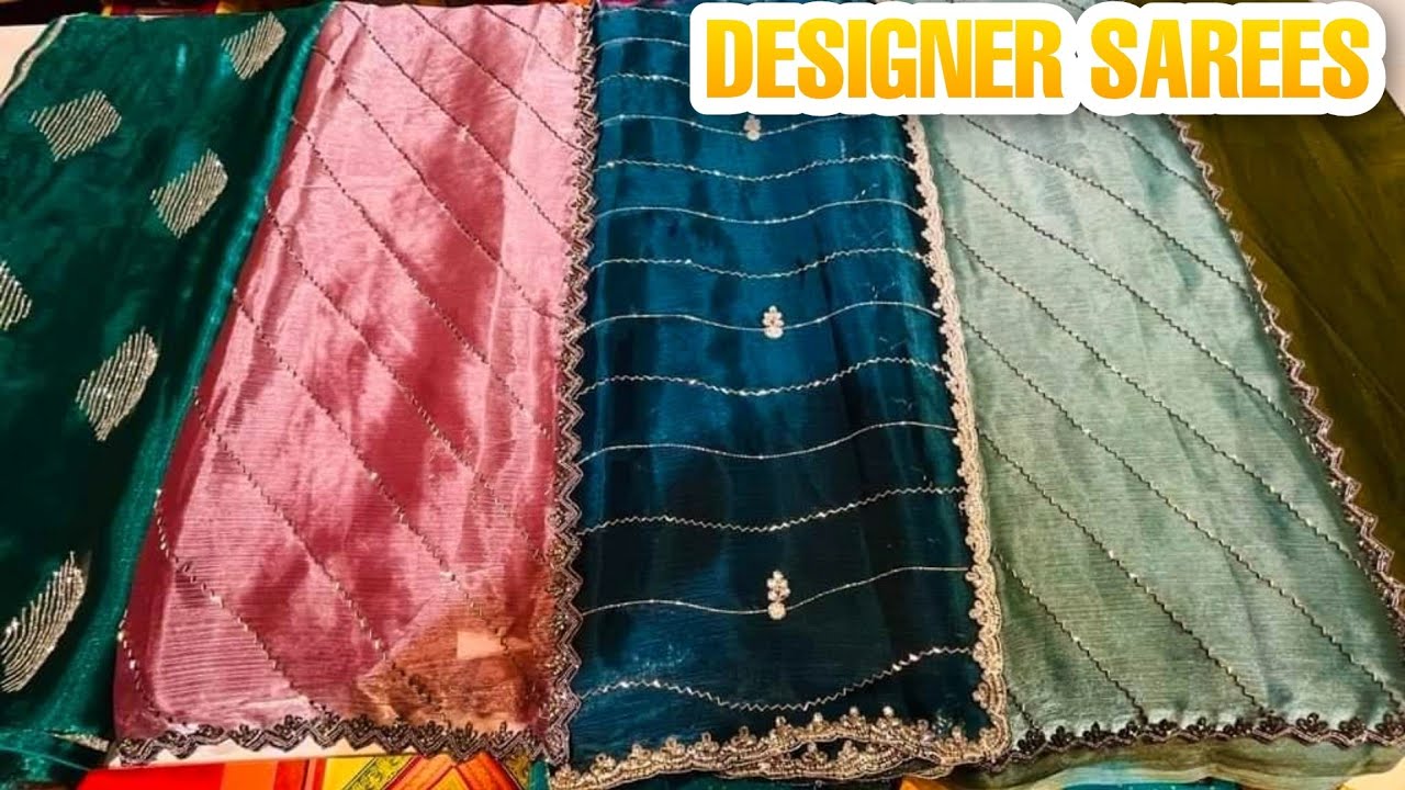 JIMMY CHOO AND ORGANZA SAREE पूरे भारत में फेमस डिजाइनर साड़ी | HAND WORK SAREE 2023 KI SUNDER SAREE