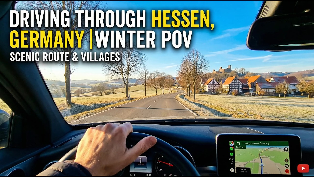Driving Through Hessen, Germany | Winter POV | Calm Streets 🇩🇪❄️🛣️