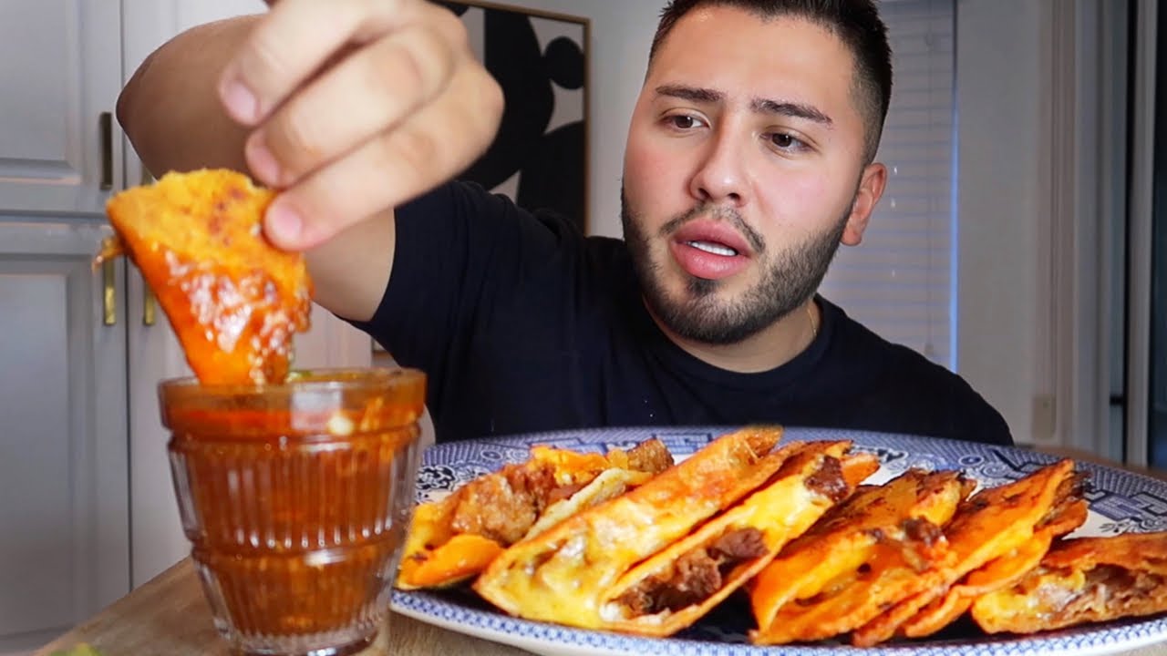 QUESO BIRRIA + CONSOME TACOS MUKBANG | Cheesy Birria Tacos
